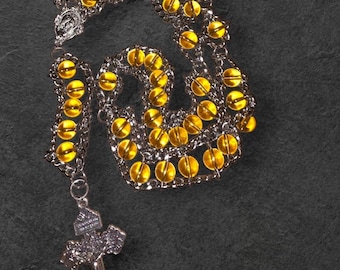 ladder rosary citrine crystal beads