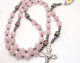 pink quartz rosary