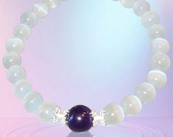 Amethyst and Selenite: bracelet