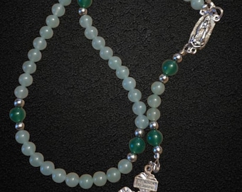 green aventurine stainless steel beads rosary