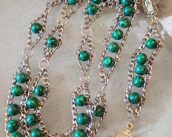 Malachite ladder rosary