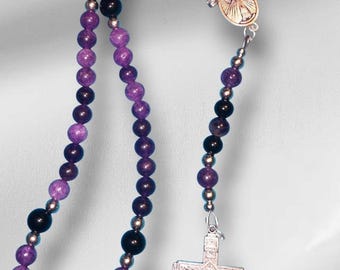 Amethyst rosary and Obsidian spacers
