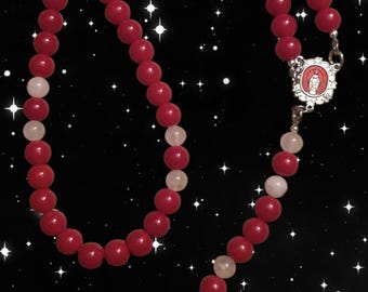 red coral with  pink rose quartz