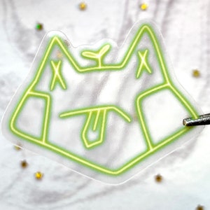 Retro Neon Froggy Clear Sticker