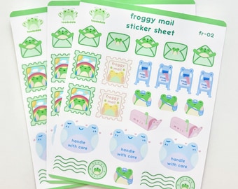 Folha de adesivos de correspondência de sapo