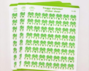Froggy Alphabet Sticker Sheet