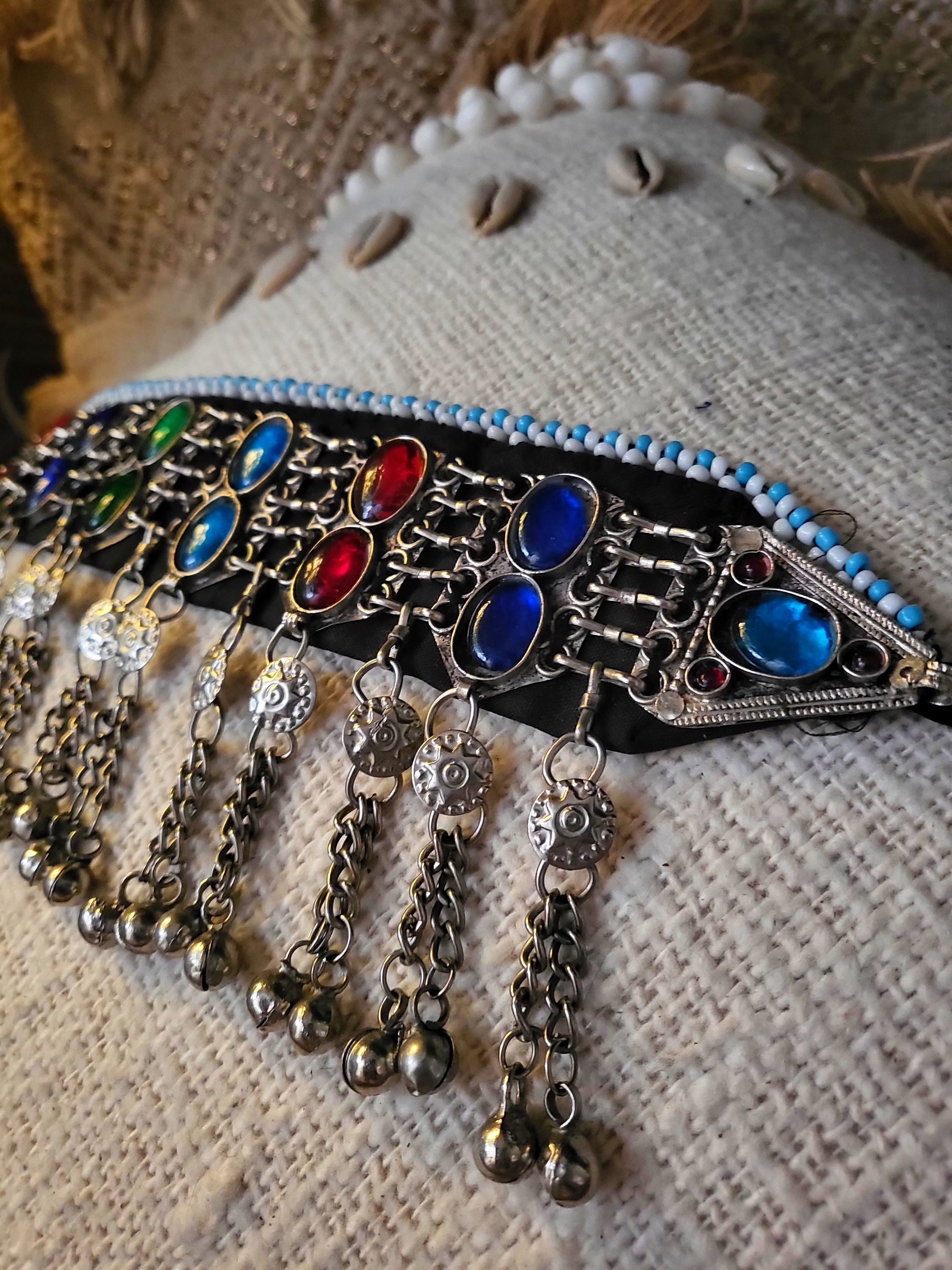 Afghani Tribal Belt with Kuchi Pendants, Coins, and Chain Drapes