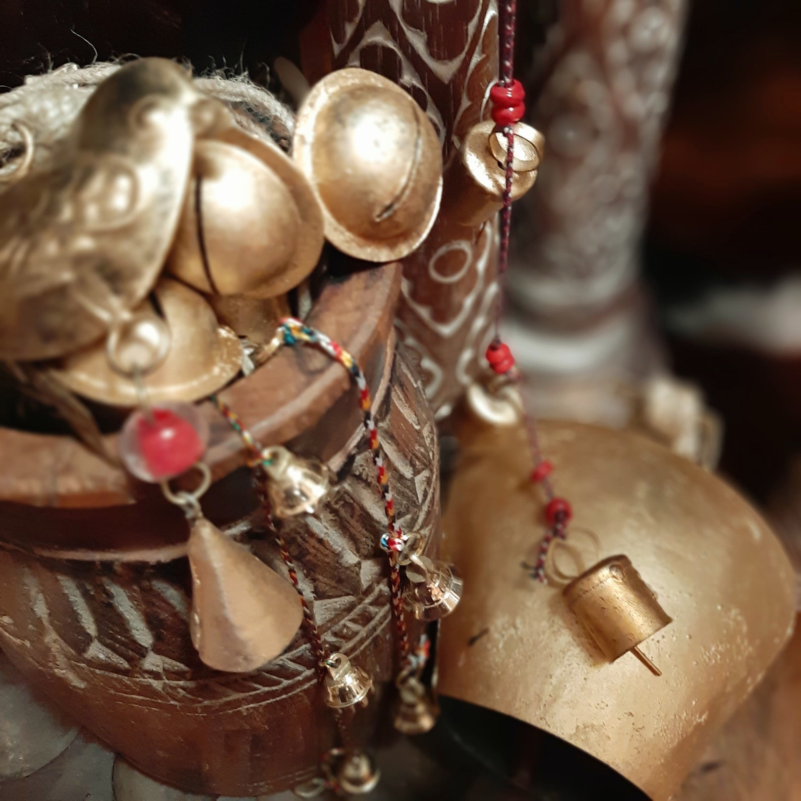 Hanging Bells Brass Bell Strings Bohemian Decor Bells Iron Etsy