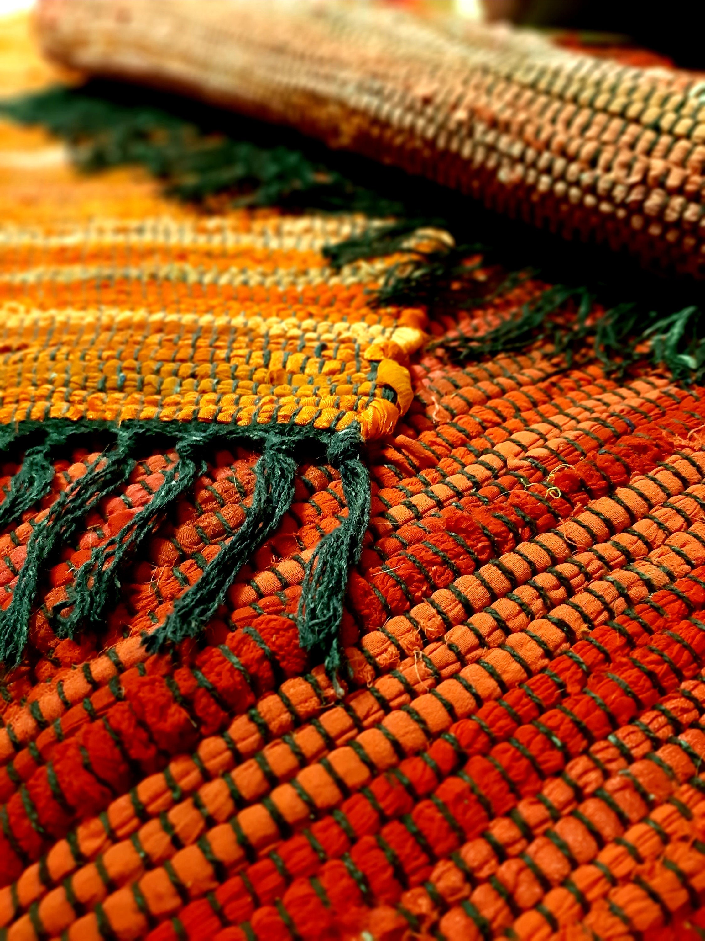 Cotton Mats Handmade Rugs Striped Cotton Mat Braided Cotton Etsy