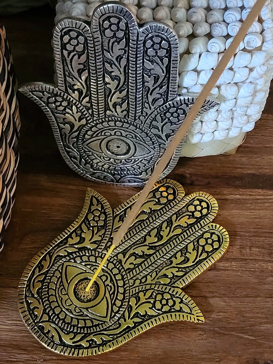 Hamsa Hand Incense Holder, Aluminium, Bohemian Home Decor - Etsy
