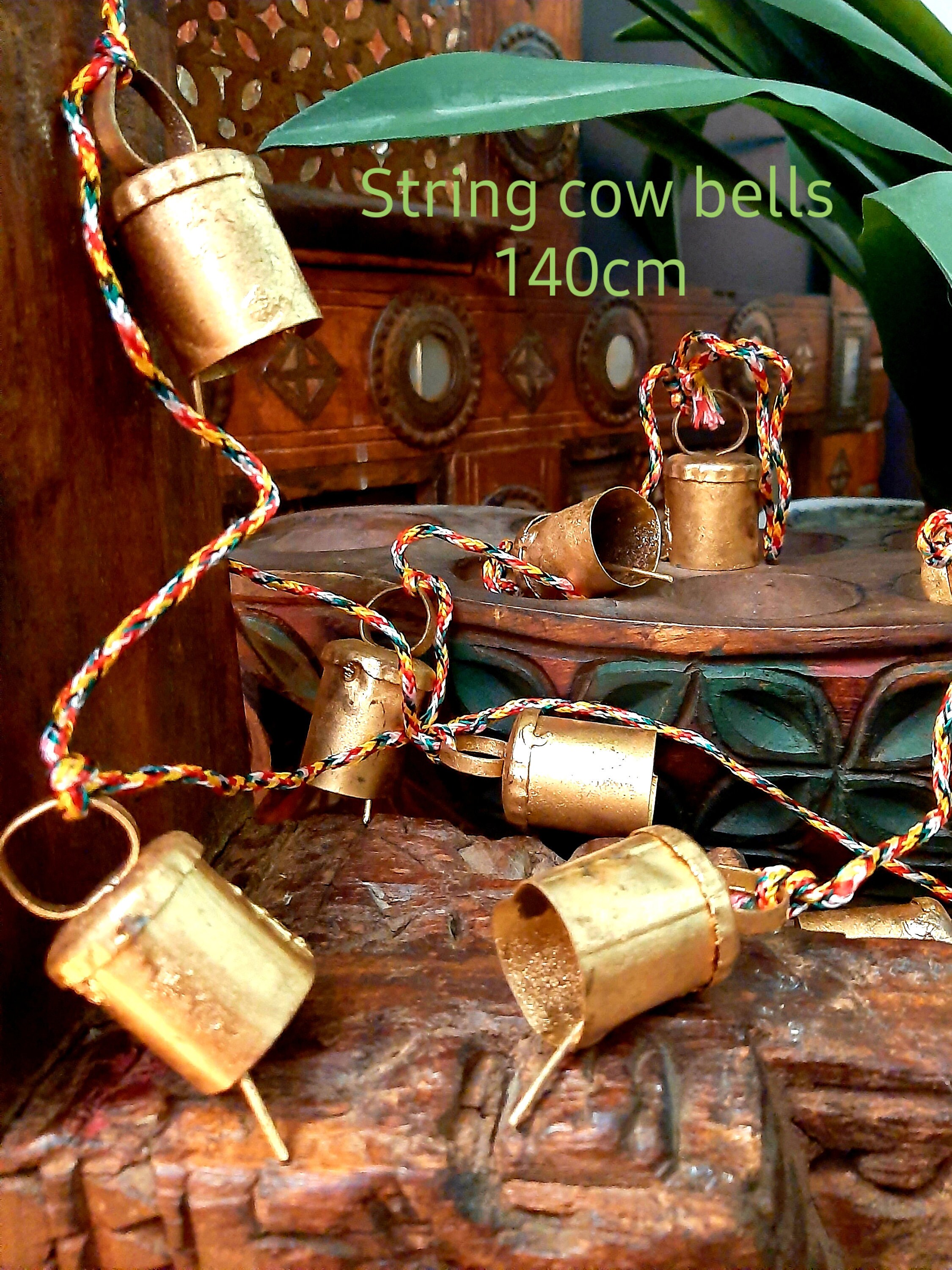 Hanging Bells Brass Bell Strings Bohemian Decorations Etsy