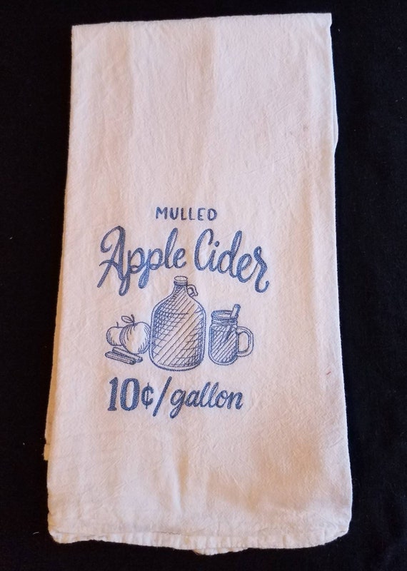 Apple Cider Flour Sack Towel Dish Towel Custom Embroidered Etsy