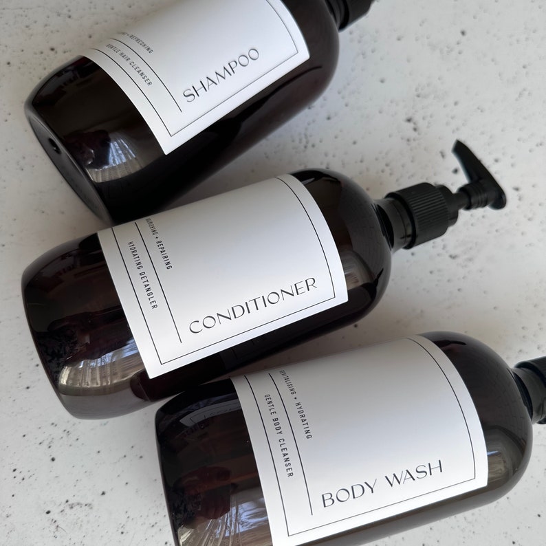 Shampoo, Conditioner and Body Wash Labels | Shower Label | Bathroom ...
