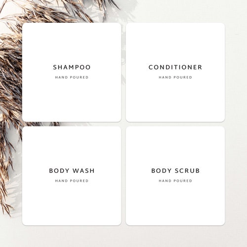 Initial Labels/ Shampoo Conditioner Body Wash Labels/ SCB Etsy Australia