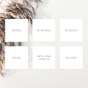 Toy Storage Labels | Set of 9 or 15 | Minimal Labels | Waterproof Labels | Square Labels