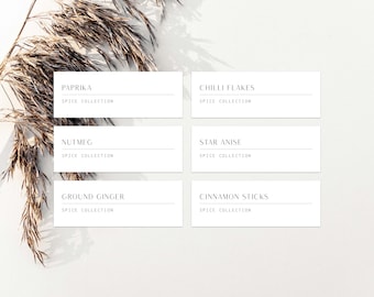 Kruidenetiketten | Eigentijdse labels | Keukenlabels | Waterdichte labels | Rechthoekige labels