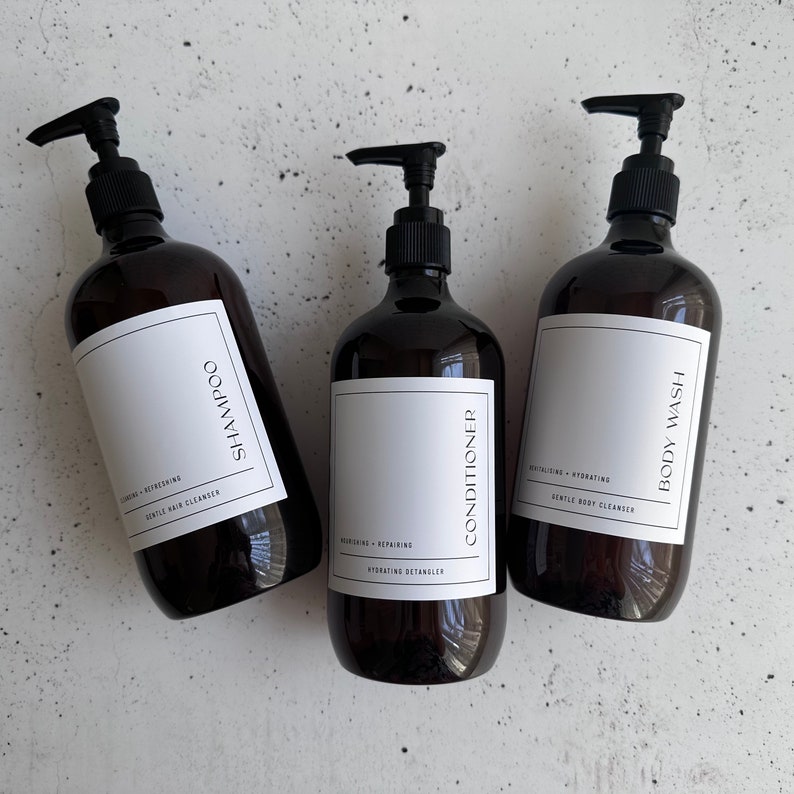 Shampoo, Conditioner and Body Wash Labels | Shower Label | Bathroom ...
