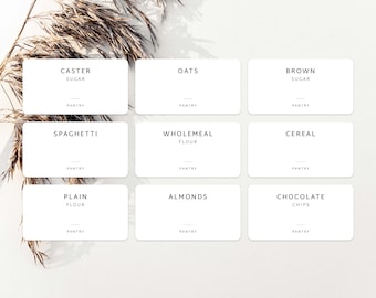 Pantrylabels | Minimale labels | Keukenlabels | Kruidenetiketten | Waterdichte labels | Rechthoekige labels