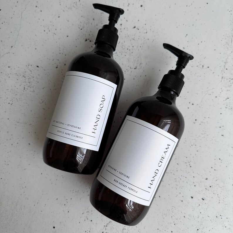 Hand Cream Label Options Hand Soap Label | Hand Cream Label | Bathroom Labels | Kitchen Labels ...