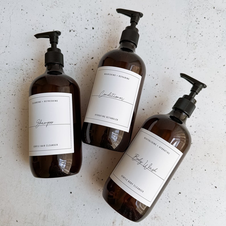 Shampoo, Conditioner and Body Wash Labels | Shower Label | Bathroom ...