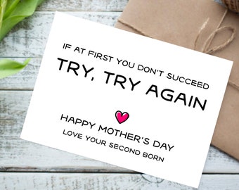 Funny Card for Mum, Mother's Day Card, Funny Mothers Day Card, Funny Card, Card for Her, Funny Sibling Card, Instant Download