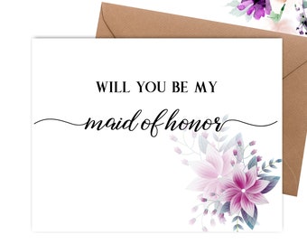 Maid of Honor Card Card 2, Will you be my Maid of Honor Card, Wedding Card, Maid of Honor Proposal Card, Wedding Day Cards