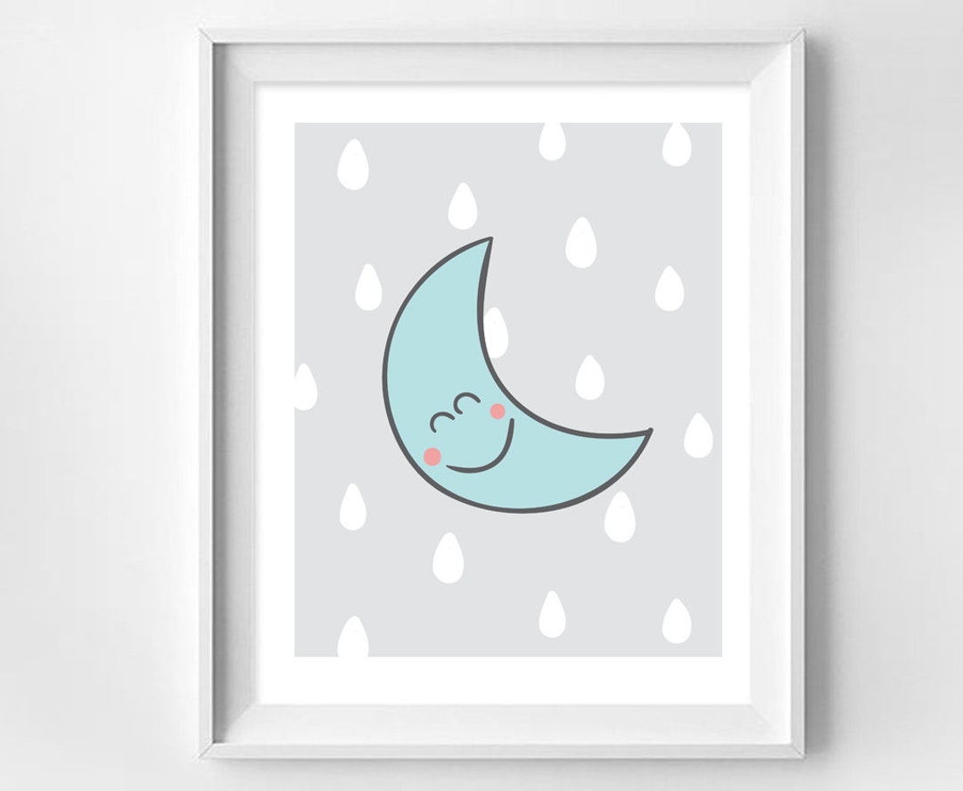 Moon Wall Art Printable Baby Wall Art Printable Gender Etsy