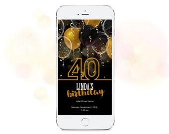 Electronic Birthday Event Invitation, Digital Smartphone Party Invite, SMS-Whatsapp Anniversary Invitation, Save the Date, Instant Download