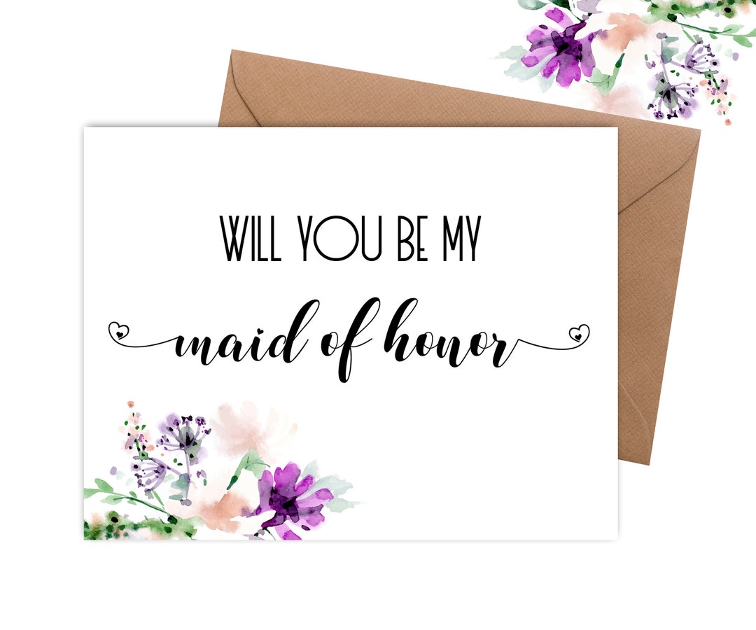 Maid of Honor Card Card, Will You Be My Maid of Honor Card, Wedding