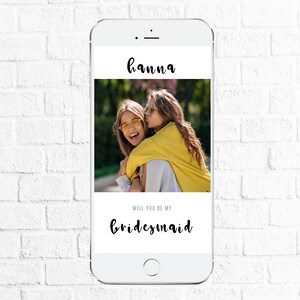 Foto Willst Du meine Brautjungfern Karte sein, Brautjungfern Karte Vorlage mit Foto, Will You Be My Bridesmaid, Grußkarte, e-invite