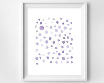 Purple Abstract Painting, Watercolour Wall Art Print, Brush Stroke, Minimalist Wall Art, Digital Download Print, Instant Download