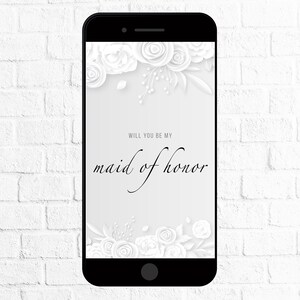 Maid of Honor Card Electronic Invitation 4, Will You Be My Maid of Honor Card e-vite, Wedding Card, Proposal Card, SMS Digital Smart phone