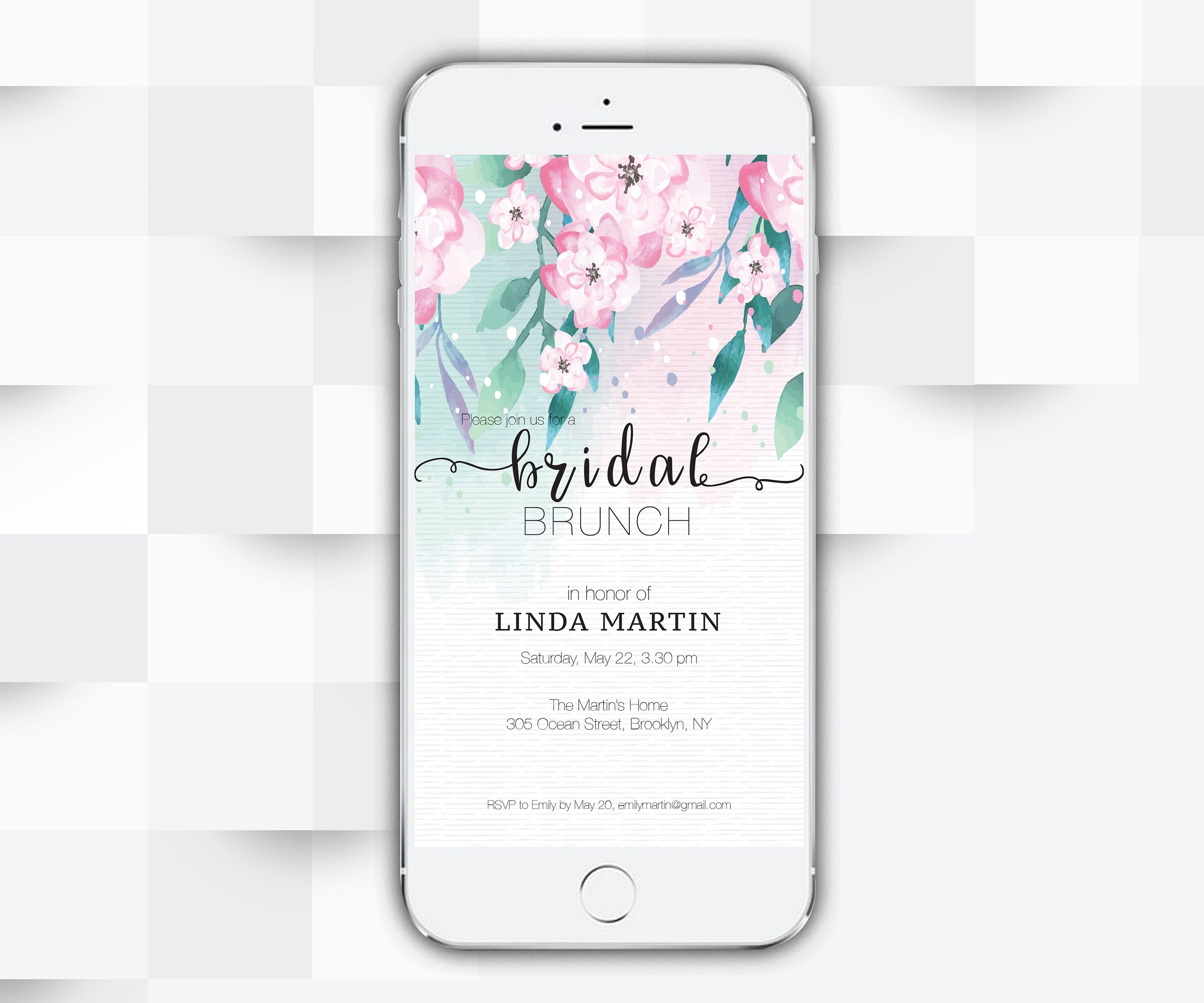 Electronic Bridal Shower Invitation Digital Smartphone Bridal Etsy