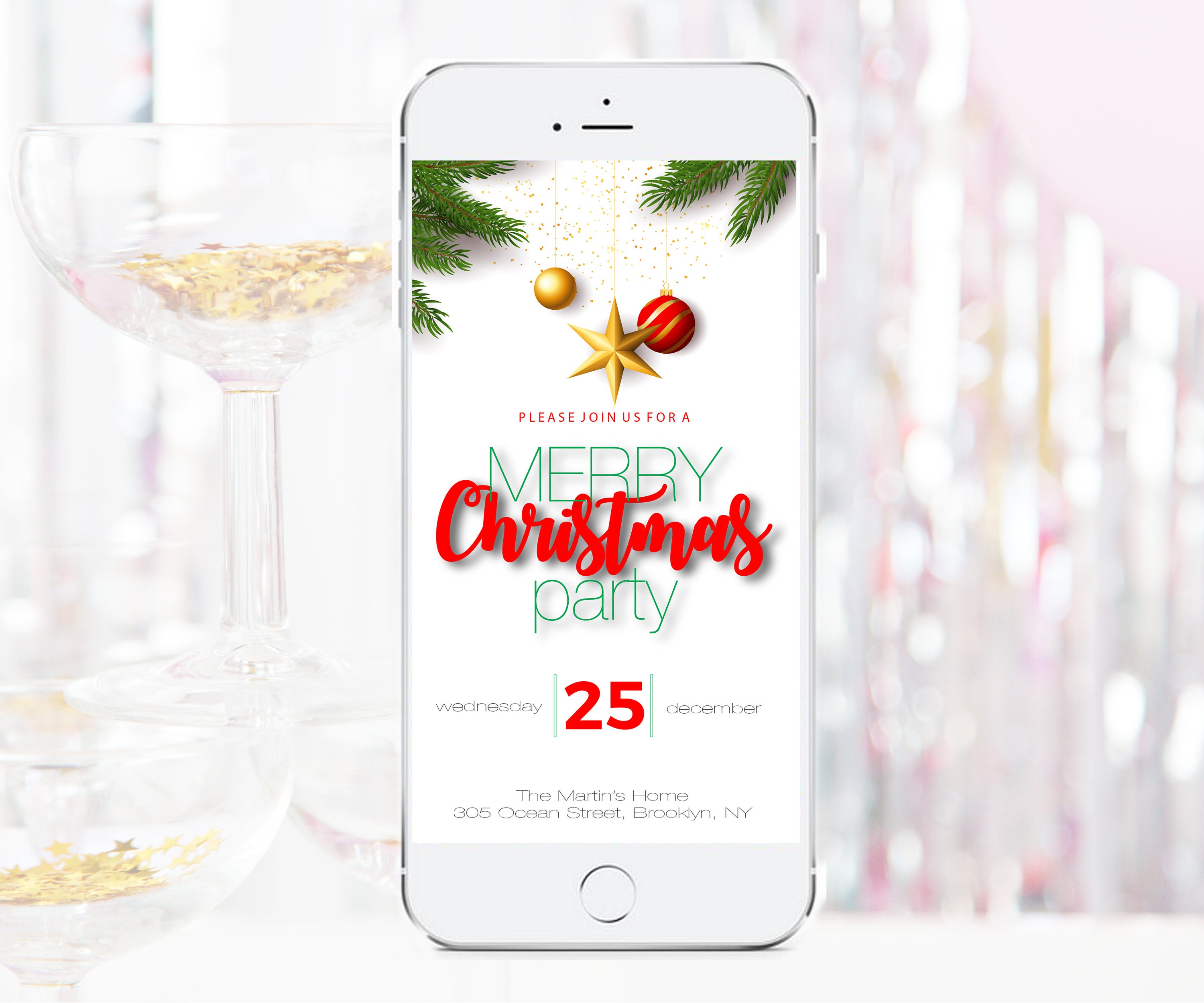 Christmas Party Electronic Invitation Party invite Holiday Etsy France
