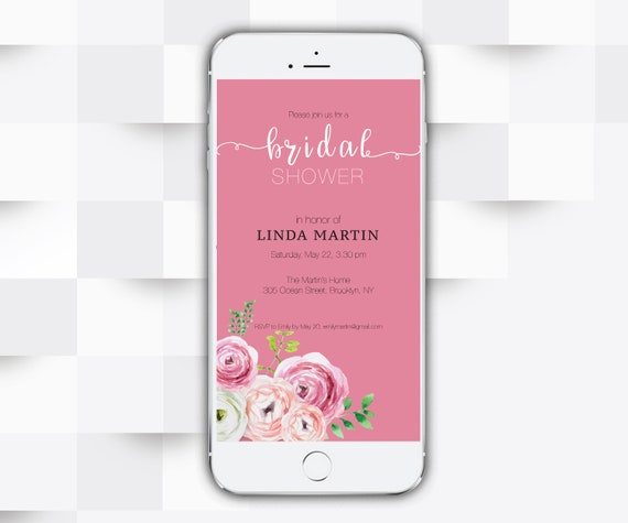 bridal Shower sms Invitation c1 electronic invitation bridal shower Invite Digital Bridal Shower Editable Digital Text SMS Bride /& Co