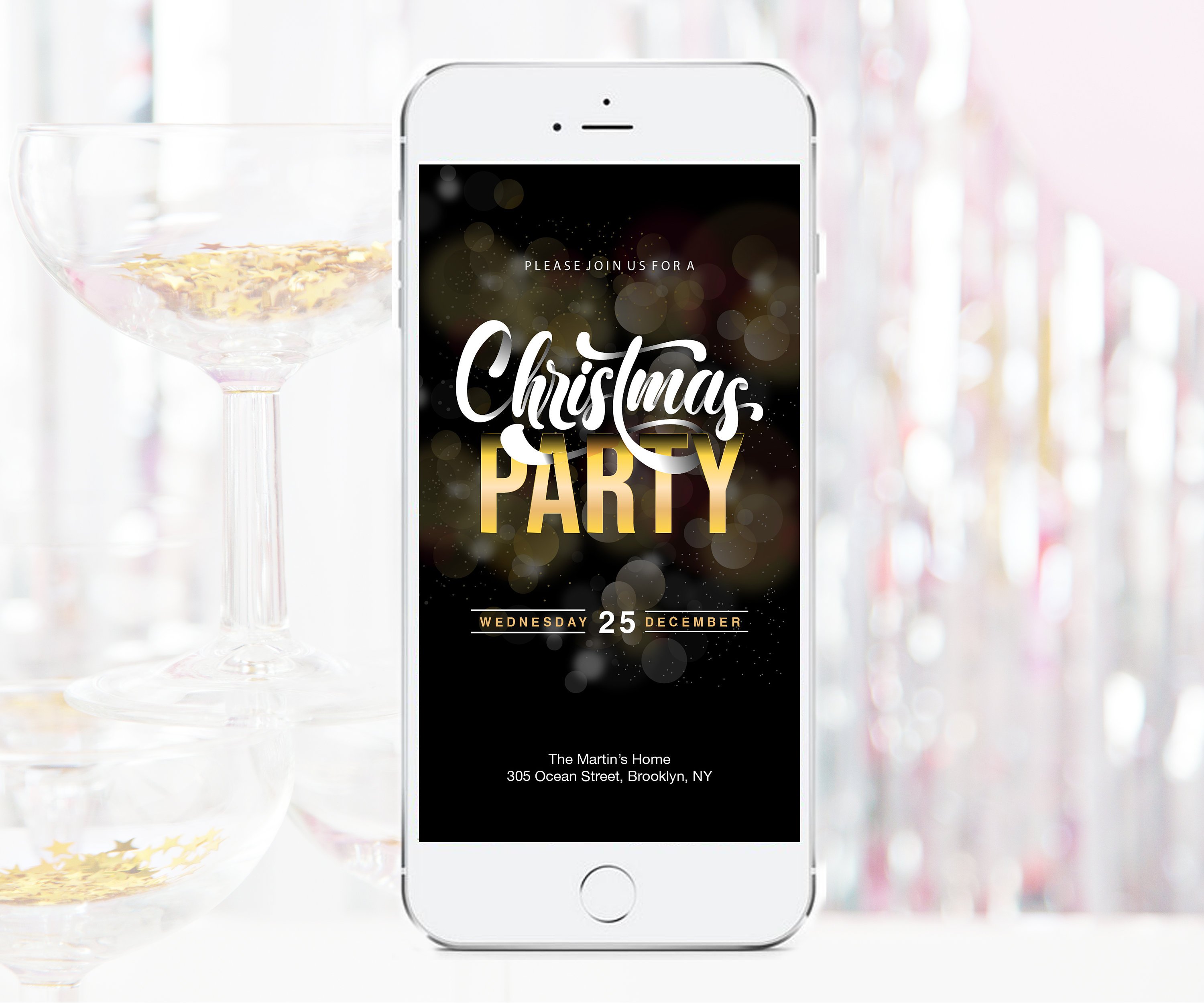 Christmas Party Electronic Invitation Party invite Holiday Etsy