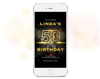Electronic Birthday Event Invitation, Digital Smartphone Party Invite, SMS-Whatsapp Anniversary Invitation, Save the Date, Instant Download