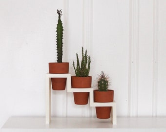 3 Step Planter + Clay Pots / 3D Printed Bioplastic / Plant Holder / Cactus / Succulent / Terracotta / Planter / PLA / Flower / Garden / Home