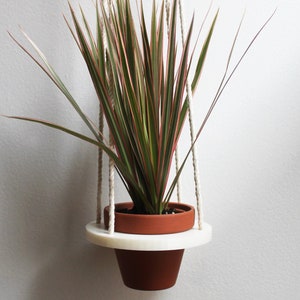 Kreisförmiger Übertopf / Mittelgroßer Topf 4" / 3D gedruckter Biokunststoff / Weiß / Pflanzenhalter / Kaktus / Sukkulenten / 4" Tontopf