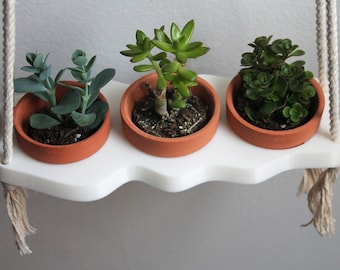 Cintre de plantes en macramé / Imprimé en 3D / Plante suspendue / Porte-plantes suspendu / Jardinière succulente / Décoration intérieure / Idée cadeau / Cintre de cactus