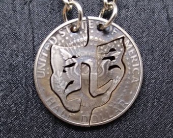 Music Note-Guitar 2pc Set PendantNecklaceKeychain YOUR CHOICE