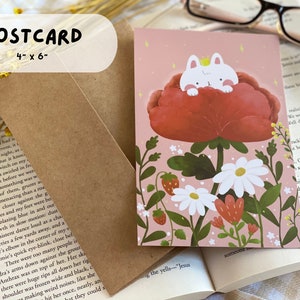 Postcard ~Cat Princess~ | Greeting Card | Digital Illustration | Cute Illustration | Bear Illustration |