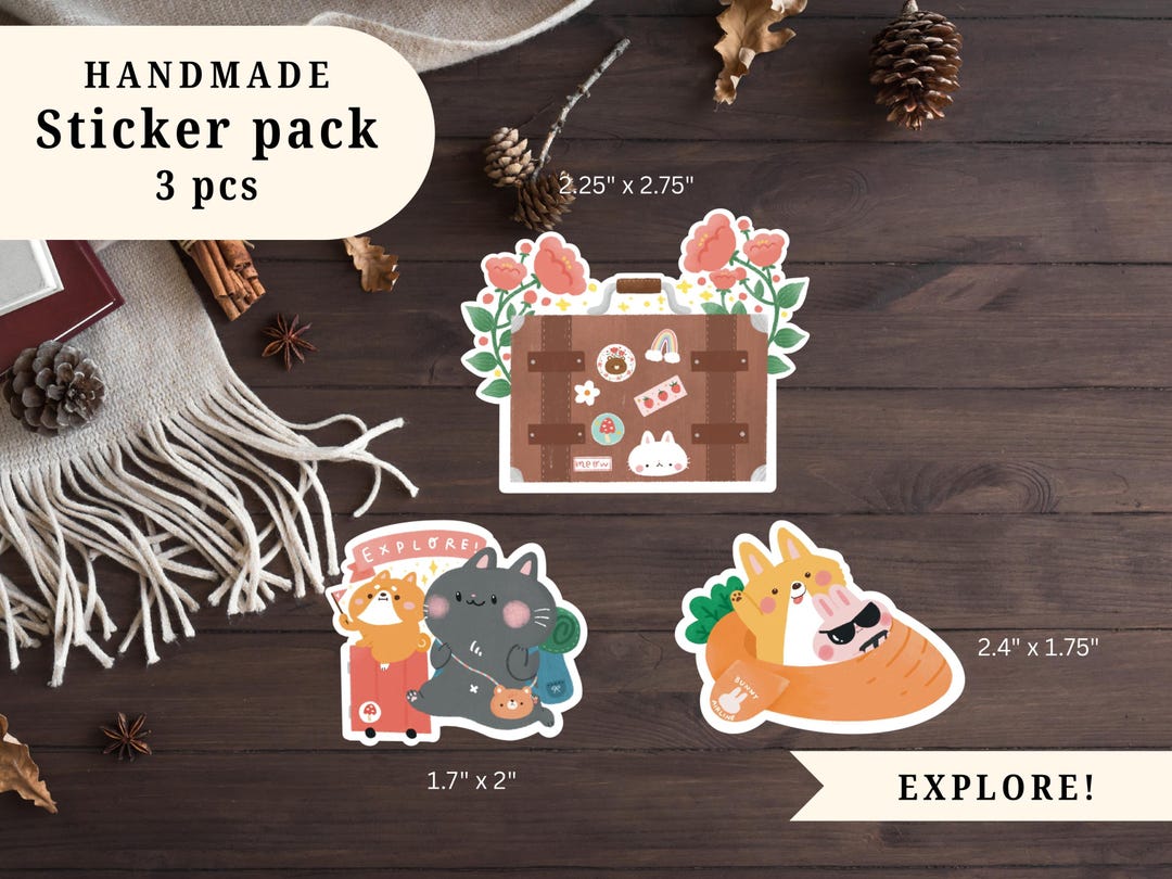 Sticker Exploring Sticker Packs ~explore!~ | Handmade Stickers | Laptop Stickers | Water ...
