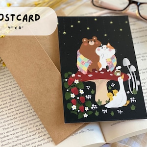 Postcard ~Stars~ | Greeting Card | Digital Illustration | Cute Illustration | Bear Illustration |