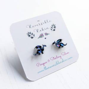 Dragon Laser cut acrylic stud earrings, fantasy, Storm, Quirky Jewellery.