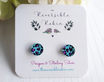 Circle Stud Earring Studs, Laser cut perspex and Sterling Silver, Simple, Quirky Jewellery