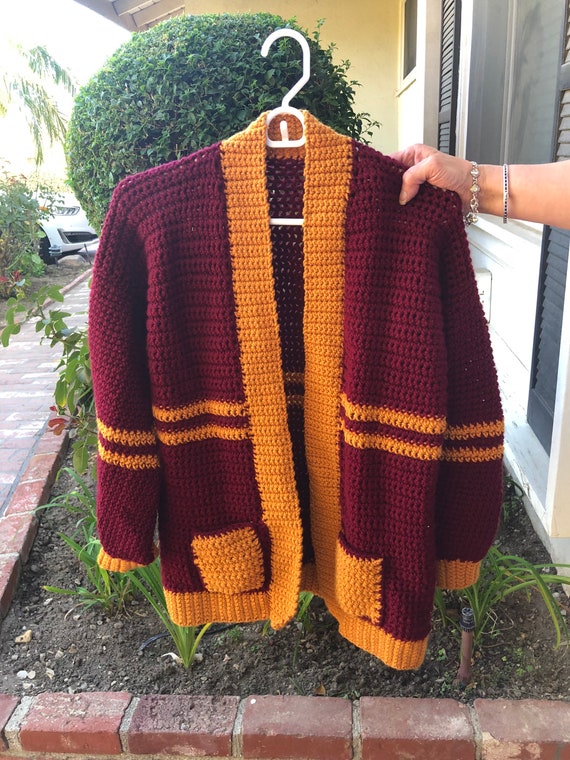 Gryffindor Crochet Cardigan - Etsy