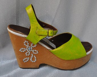 lime green platform sandals