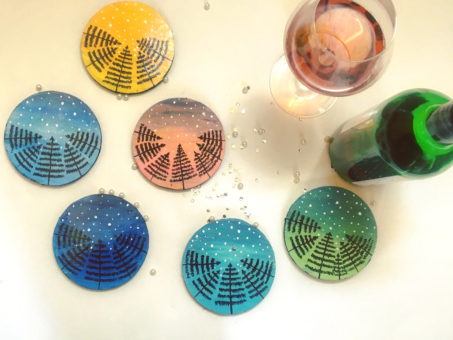 Hand Painted Coasters Etsy