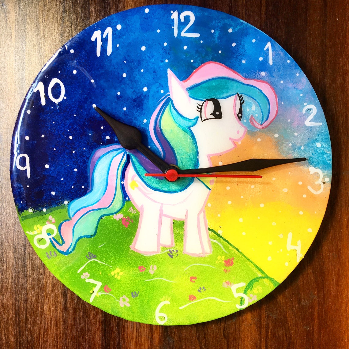 Reloj de unicornio pintado a mano Etsy
